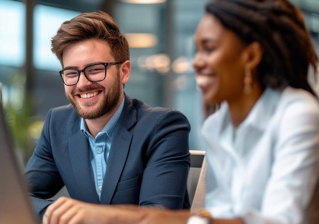 recruiters in office smiling-1-1